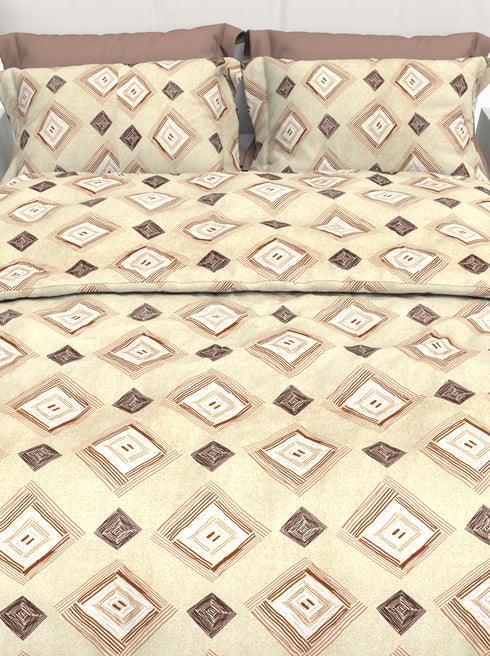 Carmel King 100% Cotton Satin King Size Bedsheet with 2 Pillow Covers - Extra Soft - 220 TC Satin Weave - 3